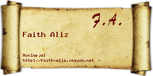 Faith Aliz névjegykártya