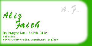 aliz faith business card
